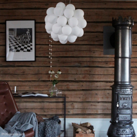 By Rydéns hanglamp Gross, chroom met wit glas incl. licht bron