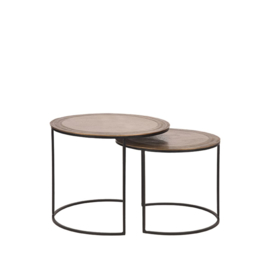 Salontafel set Circle, antiek goud