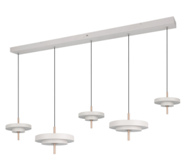 Trio lighting hanglamp Keaton led, 5-lichts warm grijs