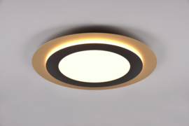 Trio lighting plafondlamp Morgan led, zwart-goud incl. afstandsbediening