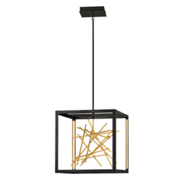 Hanglamp Styx led, black met goldleaf