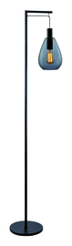 Freelight vloerlamp Dorato, 1-lichts zwart met smoke glas