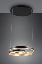 Trio lighting hanglamp Marnie led, zwart-goud incl. switch dimmer