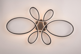 Trio lighting plafondlamp Fly led,  zwart incl. switch dimmer 83 cm