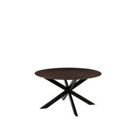 Label 51 Eettafel Otis, espresso mangohout | zwart metaal 130 cm