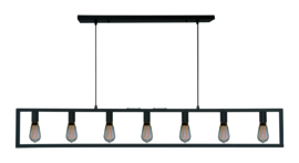 Freelight hanglamp Distesa, 7-lichts zwart