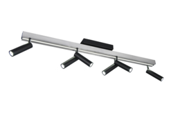 Trio lighting plafondspot  Zeno led, 6-lichts geborsteld aluminium-zwart