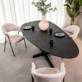 Label 51 Eettafel Rosie, zwart mangohout 260 cm