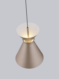 Helestra  hanglamp Luk led, 1-lichts zwart - caffee-aluminium + satijn acrylglas