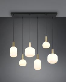 Trio lighting hanglamp Diva, 6-lichts mat messing