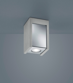 Helestra plafondlamp Pont led, vierkant mat grijs-chroom