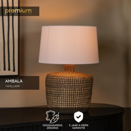 Lucide AMBALA - Tafellamp - Ø 35 cm - 1xE27 - Naturel