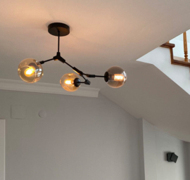 Light trend plafondlamp Atom, 3-lichts zwart