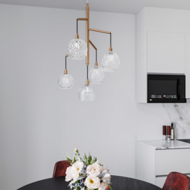 By Rydéns hanglamp Grace, mat goud met transparant glas incl. licht bron