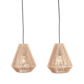 Label 51 hanglamp Ibiza, 2-Lichts naturel jute