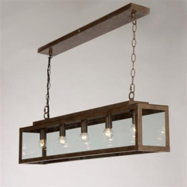 Linea verdace hanglamp Zenia, 5-lichts roest