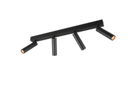 Trio lighting plafondspot  Ambala led, 4-lichts zwart incl. switch dimmer