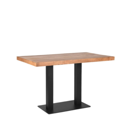 Label 51 Restauranttafel, rough mangohout | zwart metaal 120x70 cm