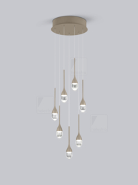 Helestra hanglamp Endo led 7-lichts, ciffee (bruin)