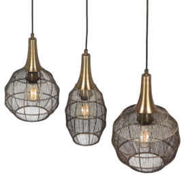 Trio lighting hanglamp Soraya, 3-lichts oud  brons