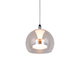 Trio lighting hanglamp Flynt led, 1-lichts transparant glas