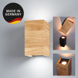 Fischer & Honsel wandlamp Shine wood led, eiken 10 cm