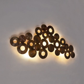 Wandlamp Circles, 138 cm koper