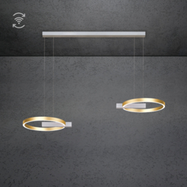Escale hanglamp Midnight double led · 40 cm (144 cm) Funk aluminium-goud