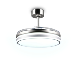 Trio lighting plafond ventilator Volda led, mat nikkel incl. remote