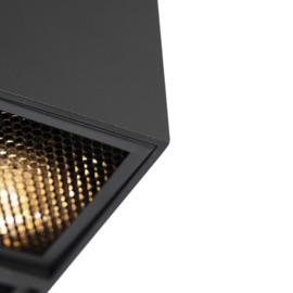 Qazqa plafondspot  Qubo Honey vierkant, 4-lichts zwart incl. licht bron