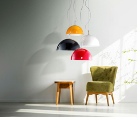 Pujol Lighting hanglamp Retro, rood-geel-wit-zwart