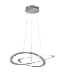 Trio lighting hanglamp Oakland led, mat nikkel met switch dimmer