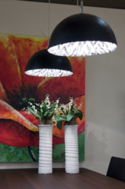 Linea Verdace hanglamp Moonface, zwart-zilver 38 cm