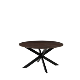 Label 51 Eettafel Otis, espresso mangohout | zwart metaal 140 cm
