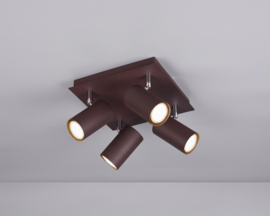 Trio lighting plafondspot Marley led, 4-lichts roest incl. lichtbron