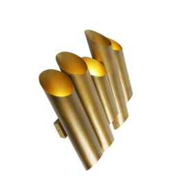 Qazqa wandlamp Whistle, 10-lichts messing