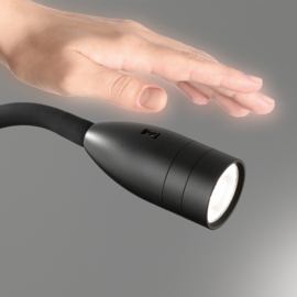 Fischer & Honsel wandlamp Flex led, mat zwart met push dimmer