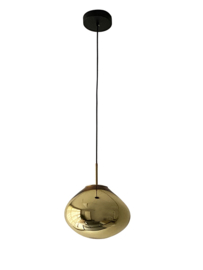 Light trend hanglamp Mango RK, 1-lichts met goud kleur glas