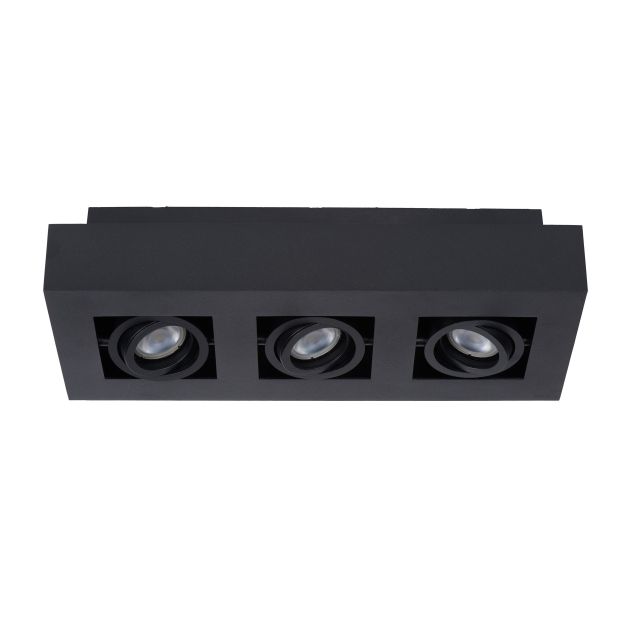 Lucide plafondspot Xirax led, 3-lichts zwart