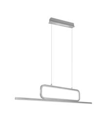 Trio lighting hanglamp Aick led, geborsteld staal met switch dimmer