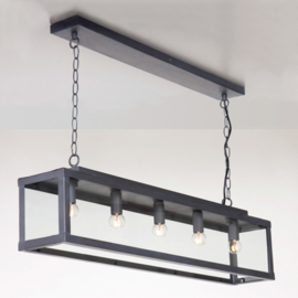 Linea verdace hanglamp Zenia, 5-lichts zwart