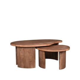 Label 51 Salontafel Timon, set espresso mangohout