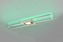Trio lighting plafondlamp Ganado led, mat nikkel incl. afstandsbediening