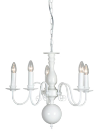 Linea verdace hanglamp Brugge, 5-lichts white-glossy