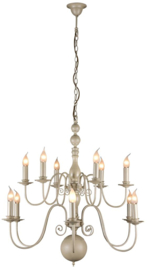 Linea verdace hanglamp Brugge, 6+6-lichts beach-ivory