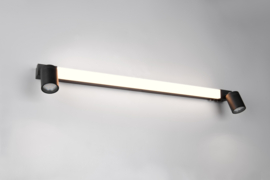 Trio lighting wandlamp Enrico led, 2-lichts zwart 90 cm.
