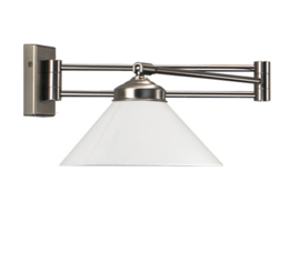 Old timerlight wandlamp Dakkap, zwenkbaar opaal glas 25 cm