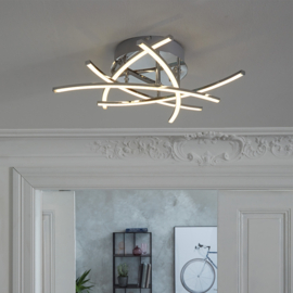 Fischer & Honsel plafondlamp Cross led, chroom