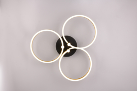 Trio lighting plafondlamp Caruso led, zwart-goud incl. switch dimmer