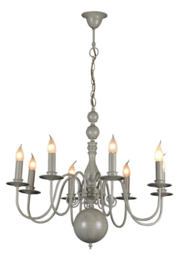 Linea verdace hanglamp Brugge, 8-lichts grey-taupe